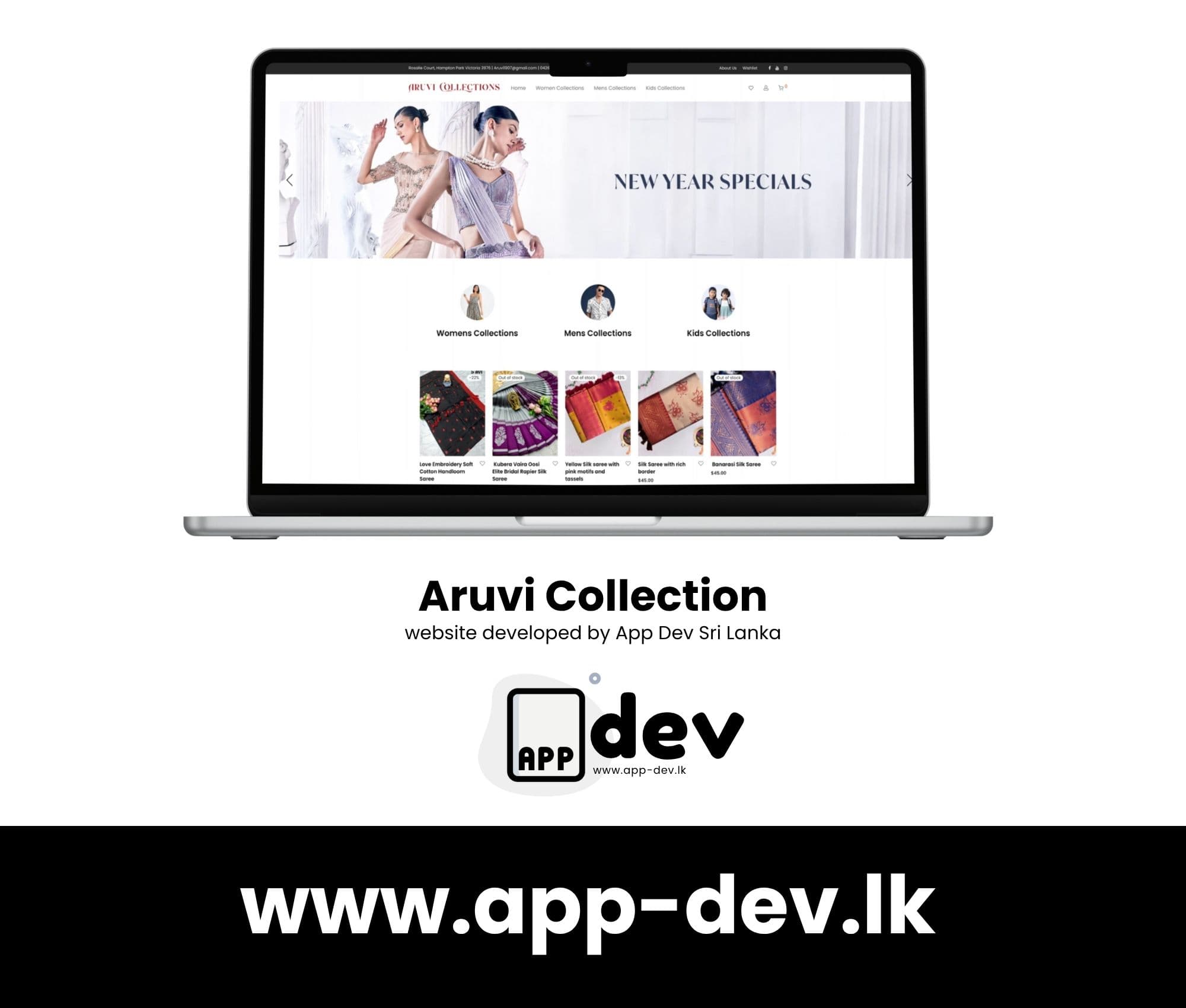 Aruvi Collection E-commerce Website by App Dev Sri Lanka
