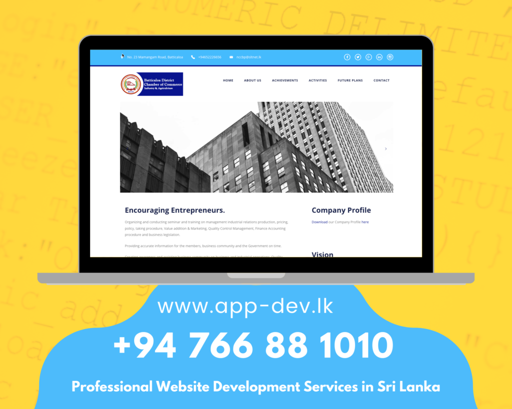 Batticaloa Chamber of Commerce Website - Empowering Businesses
